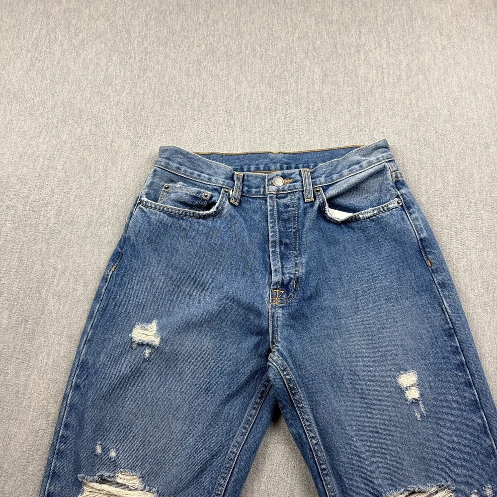 Carmar Emelia Jackson Jeans Womens 28 Blue Button Fly Distressed Raw Hem Pants